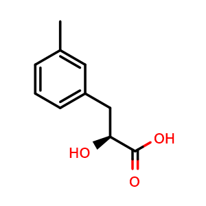 Chemical structure of (S)-2-hydroxy-3-(3-methylphenyl)-propionic acid , CAS 458528-71-7, AChemBlock V143759