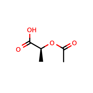 Chemical structure of (S)-2-acetoxypropanoic acid , CAS 6034-46-4, AChemBlock V143761
