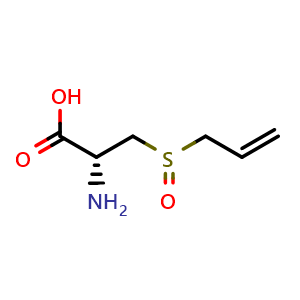 Chemical structure of (2R)-2-amino-3-(prop-2-ene-1-sulfinyl)propanoic acid , CAS 17795-26-5, AChemBlock V143766