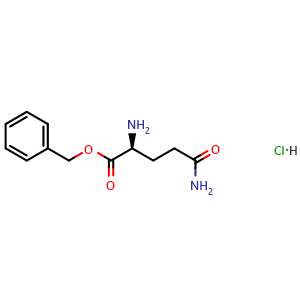 Chemical structure of (S)-Benzyl 2,5-diamino-5-oxopentanoate hydrochloride , CAS 2419-53-6, AChemBlock V143774