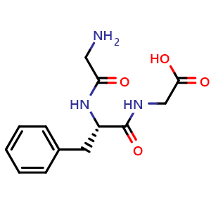 Chemical structure of ({(2S)-2-[(aminoacetyl)amino]-3-phenylpropanoyl}amino)acetic acid , CAS 14656-09-8, AChemBlock V143784