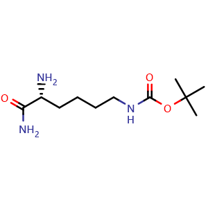 Chemical structure of tert-Butyl (R)-(5,6-diamino-6-oxohexyl)carbamate , CAS 96138-49-7, AChemBlock V143802