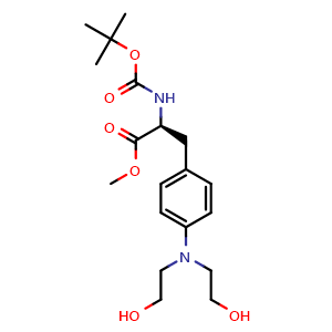 Chemical structure of N-Boc-4-[bis(2-hydroxyethyl)amino]-L-phenylalanine Methyl Ester , CAS 1217651-06-3, AChemBlock V143810