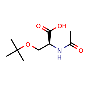 Chemical structure of (2S)-2-(acetylamino)-3-tert-butoxypropanoic acid , CAS 77285-09-7, AChemBlock V143818