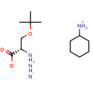 Chemical structure of (S)-2-Azido-3-tert-butoxypropionic acid cyclohexylammonium salt , CAS 1228077-87-9, AChemBlock V143819