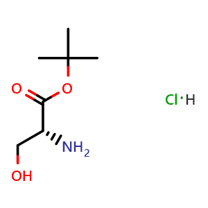 Chemical structure of (R)-Tert-Butyl 2-amino-3-hydroxypropanoate hydrochloride , CAS 1033753-14-8, AChemBlock V143820