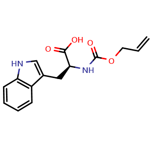 Chemical structure of (2S)-3-(1H-indol-3-yl)-2-(prop-2-enoxycarbonylamino)propanoic acid , CAS 110637-46-2, AChemBlock V143825