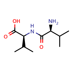 Chemical structure of (2S)-2-[(2S)-2-amino-3-methylbutanamido]-3-methylbutanoic acid , CAS 3918-94-3, AChemBlock V143831
