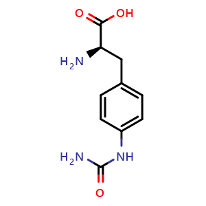 Chemical structure of (2R)-2-amino-3-[4-(carbamoylamino)phenyl]propanoic acid , CAS 1808153-79-8, AChemBlock V143854