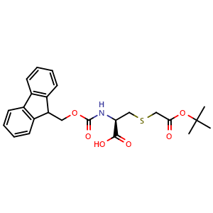 Chemical structure of S-[2-(1,1-Dimethylethoxy)-2-oxoethyl]-N-[(9H-fluoren-9-ylmethoxy)carbonyl]-L-cysteine , CAS 269730-62-3, AChemBlock V143864