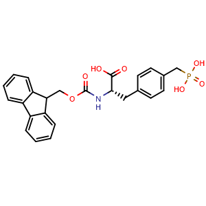 Chemical structure of Fmoc-4-(phosphonomethyl)-Phe-OH , CAS 229180-64-7, AChemBlock V143923