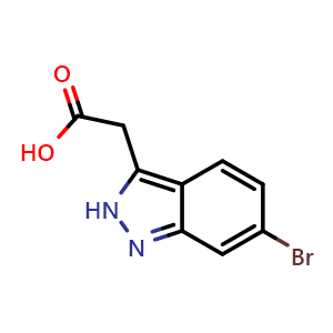 Chemical structure of 2-(6-bromo-2H-indazol-3-yl)acetic acid , CAS 944904-66-9, AChemBlock V143928