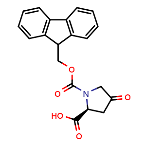 Chemical structure of (2S)-1-{[(9H-fluoren-9-yl)methoxy]carbonyl}-4-oxopyrrolidine-2-carboxylic acid , CAS 223581-83-7, AChemBlock V143949