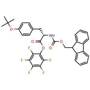 Chemical structure of N-Fmoc-O-tert-butyl-L-tyrosine pentafluorophenyl ester , CAS 86060-93-7, AChemBlock V143964