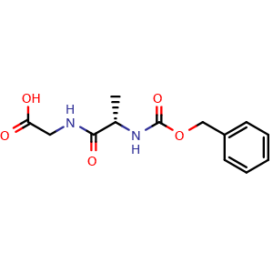 Chemical structure of 2-[(2S)-2-{[(benzyloxy)carbonyl]amino}propanamido]acetic acid , CAS 3235-17-4, AChemBlock V143972