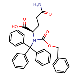 Chemical structure of (R)-5-Amino-2-(((benzyloxy)carbonyl)(trityl)amino)-5-oxopentanoic acid , CAS 200625-96-3, AChemBlock V143990