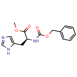 Chemical structure of methyl (2S)-2-{[(benzyloxy)carbonyl]amino}-3-(1H-imidazol-5-yl)propanoate , CAS 15545-10-5, AChemBlock V144002