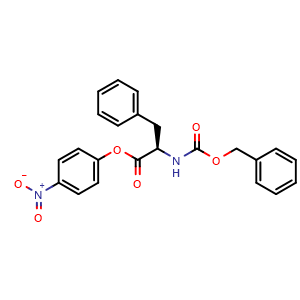 Chemical structure of 4-nitrophenyl (2R)-2-{[(benzyloxy)carbonyl]amino}-3-phenylpropanoate , CAS 2578-85-0, AChemBlock V144004