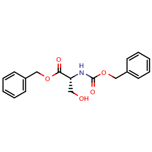 Chemical structure of benzyl (2R)-3-hydroxy-2-(phenylmethoxycarbonylamino)propanoate , CAS 53933-06-5, AChemBlock V144008