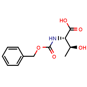 Chemical structure of (2S,3S)-2-{[(benzyloxy)carbonyl]amino}-3-hydroxybutanoic acid , CAS 85995-53-5, AChemBlock V144013