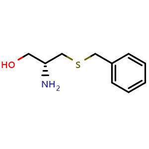 Chemical structure of (2R)-2-amino-3-benzylsulfanylpropan-1-ol , CAS 85803-43-6, AChemBlock V144020
