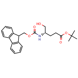 Chemical structure of FMOC-(S)-4-AMINO-5-HYDROXYBUTANOIC ACID T-BUTYL ESTER , CAS 153815-59-9, AChemBlock V144026