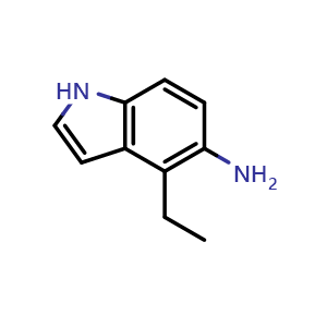 Chemical structure of 1H-Indol-5-amine, 4-ethyl- , CAS 1003858-71-6, AChemBlock V144045