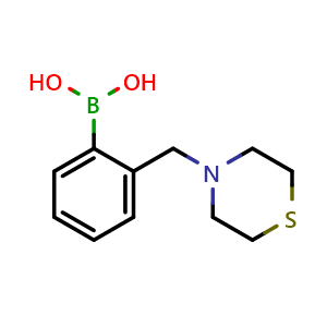 Chemical structure of 2-(Thiomorpholinomethyl)phenylboronic acid , CAS 1158941-47-9, AChemBlock V144050