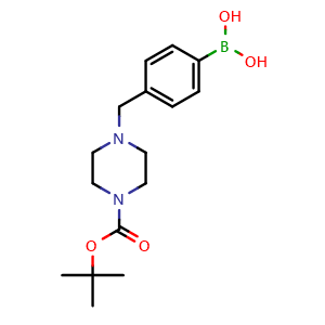 Chemical structure of 4-(4-t-BOC-Piperazinomethyl)phenylboronic acid , CAS 1190095-10-3, AChemBlock V144058