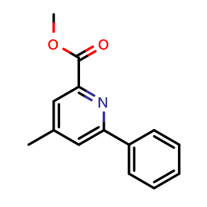 Chemical structure of Methyl 4-methyl-6-phenylpicolinate , CAS 119715-66-1, AChemBlock V144059