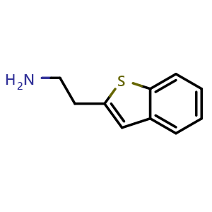 Chemical structure of 2-(Benzo[b]thiophen-2-yl)ethanamine , CAS 126312-03-6, AChemBlock V144060