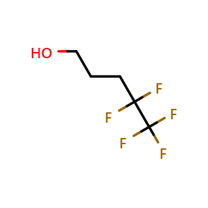 Chemical structure of 4,4,5,5,5-Pentafluoro-1-pentanol , CAS 148043-73-6, AChemBlock V144072