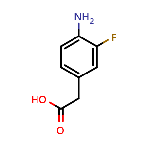 Chemical structure of 4-Amino-3-fluorophenylacetic acid , CAS 503315-77-3, AChemBlock V144127