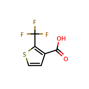 Chemical structure of 2-(Trifluoromethyl)thiophene-3-carboxylic acid , CAS 767337-58-6, AChemBlock V144136