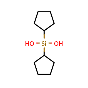 Chemical structure of Silanediol, dicyclopentyl- , CAS 211495-85-1, AChemBlock V144152