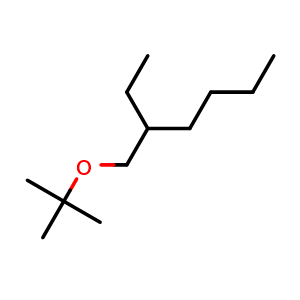 Chemical structure of 3-[(1,1-Dimethylethoxy)methyl]heptane , CAS 83704-03-4, AChemBlock V144171