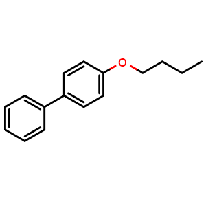 Chemical structure of p-n-butoxybiphenyl , CAS 6842-78-0, AChemBlock V144176