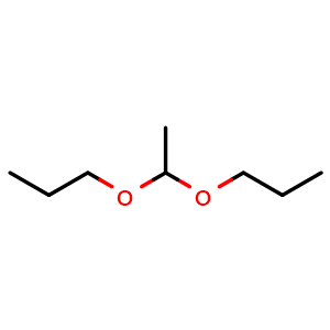 Chemical structure of Propane,1,1'-[ethylidenebis(oxy)]bis- , CAS 105-82-8, AChemBlock V144198