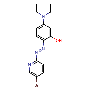 Chemical structure of 2-(5-Bromo-2-pyridylazo)-5-(diethylamino)phenol , CAS 14337-53-2, AChemBlock V144199