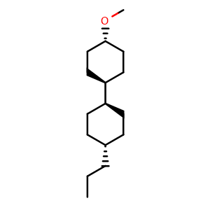 Chemical structure of 1,1'-Bicyclohexyl, 4-methoxy-4'-propyl-, (trans,trans)- , CAS 97398-80-6, AChemBlock V144214