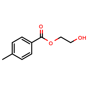 Chemical structure of 2-Hydroxyethyl 4-methylbenzoate , CAS 28129-15-9, AChemBlock V144215