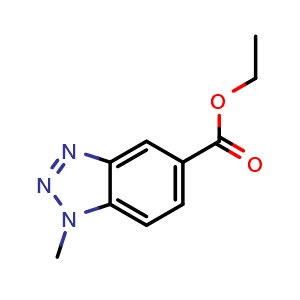 Chemical structure of Ethyl 1-methyl-1h-1,2,3-benzotriazole-5-carboxylate , CAS 499785-52-3, AChemBlock V144248