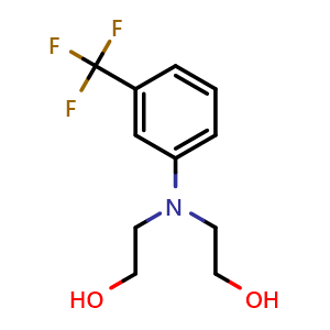Chemical structure of 2,2'-((3-(Trifluoromethyl)phenyl)azanediyl)diethanol , CAS 323-79-5, AChemBlock V144280