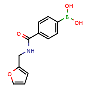 Chemical structure of 4-(Furfurylaminocarbonyl)phenylboronic acid , CAS 850568-18-2, AChemBlock V144294