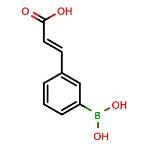 Chemical structure of 3-(trans-2-Carboxyvinyl)phenylboronic acid , CAS 843662-48-6, AChemBlock V144304
