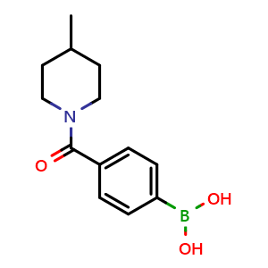 Chemical structure of 4-(4-Methylpiperidine-1-carbonyl)phenylboronic acid , CAS 850568-21-7, AChemBlock V144309