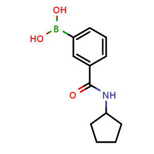 Chemical structure of 3-(Cyclopentylaminocarbonyl)phenylboronic acid , CAS 850567-24-7, AChemBlock V144311