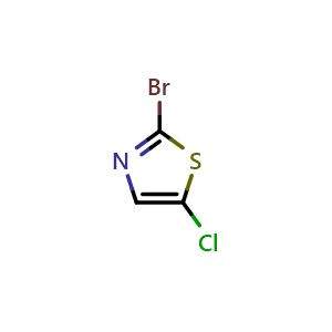 Chemical structure of 2-Bromo-5-chlorothiazole , CAS 16629-15-5, AChemBlock V144324
