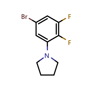 Chemical structure of 1-(5-broMo-2,3-difluorophenyl)pyrrolidine , CAS 1704067-47-9, AChemBlock V144328