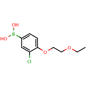 Chemical structure of (3-chloro-4-(2-ethoxyethoxy)phenyl)boronic acid , CAS 279261-91-5, AChemBlock V144335